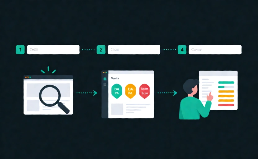 4-step process flow showing how to check DA PA using the checker tool